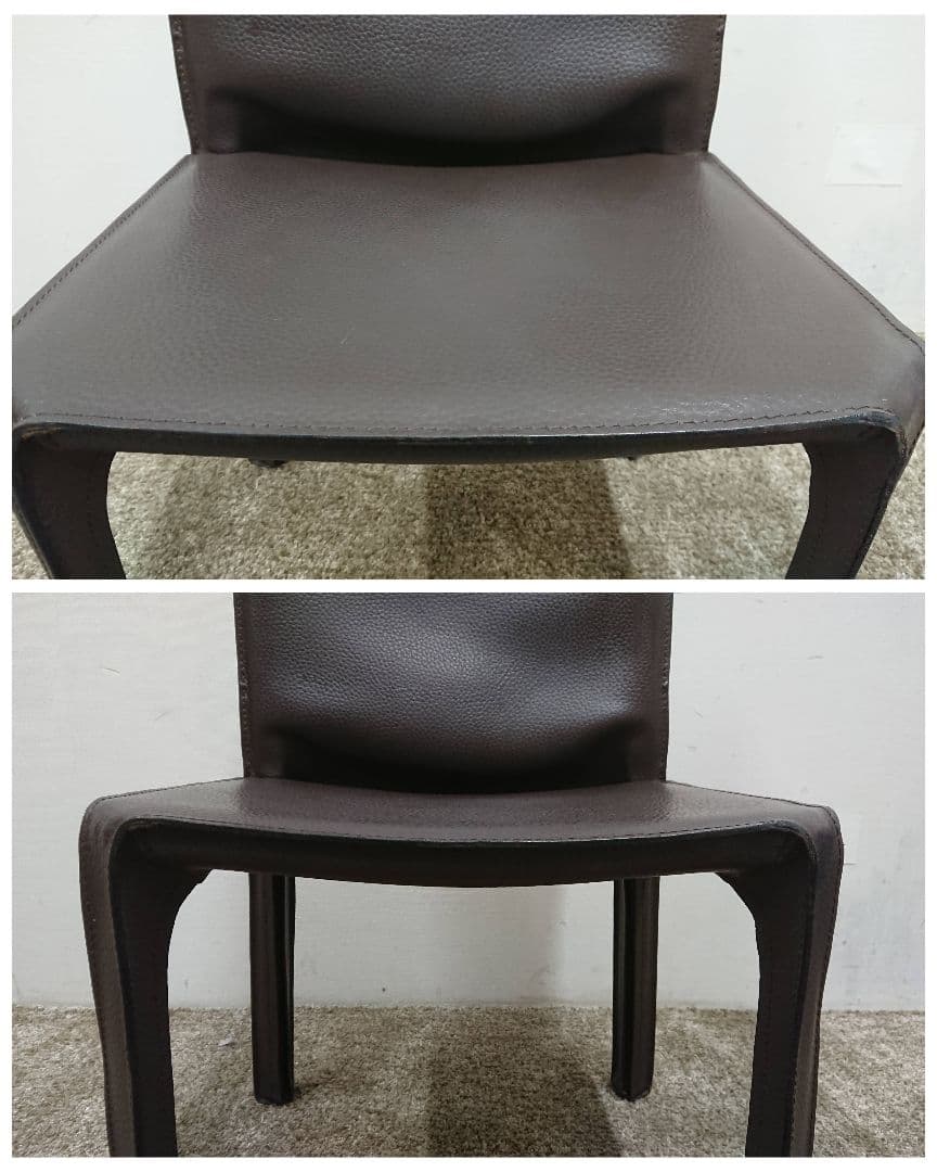 正規品 カッシーナ 希少 エンボス型押 本革レザー 412 CAB キャブチェア