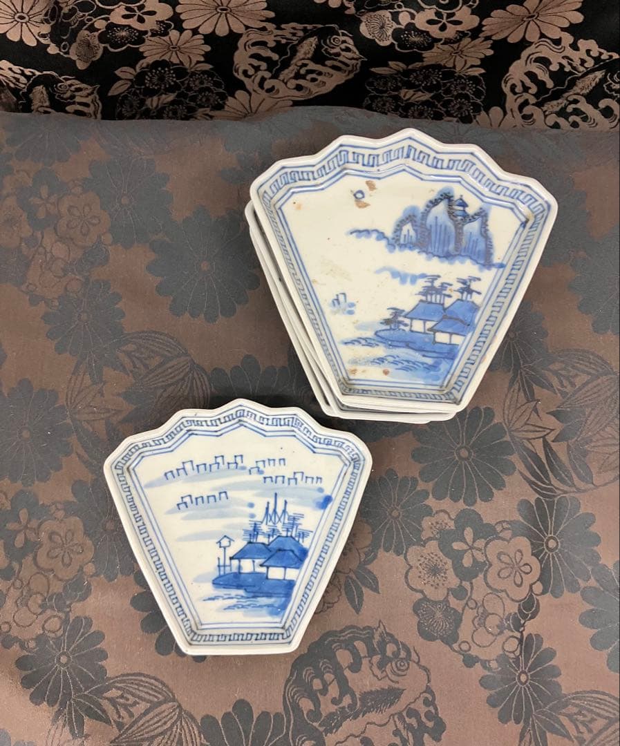 古伊万里 皿 風景画