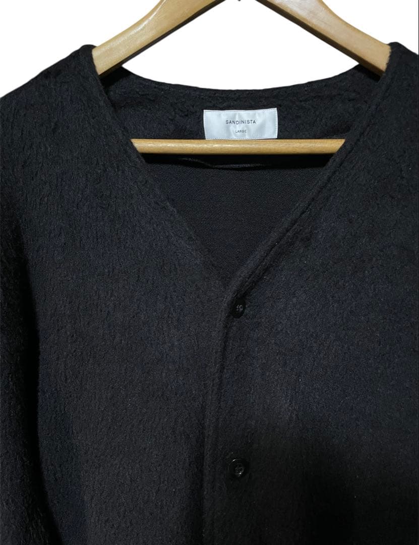 値下げ中SANDINISTA シャギーニットカーディガンBLACK