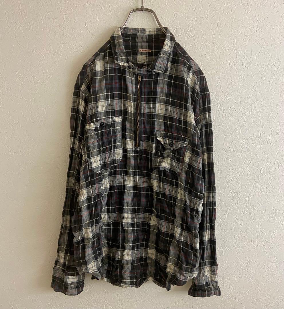 KAPITAL キャピタル ワッシャー加工 プルオーバー チェック シャツ