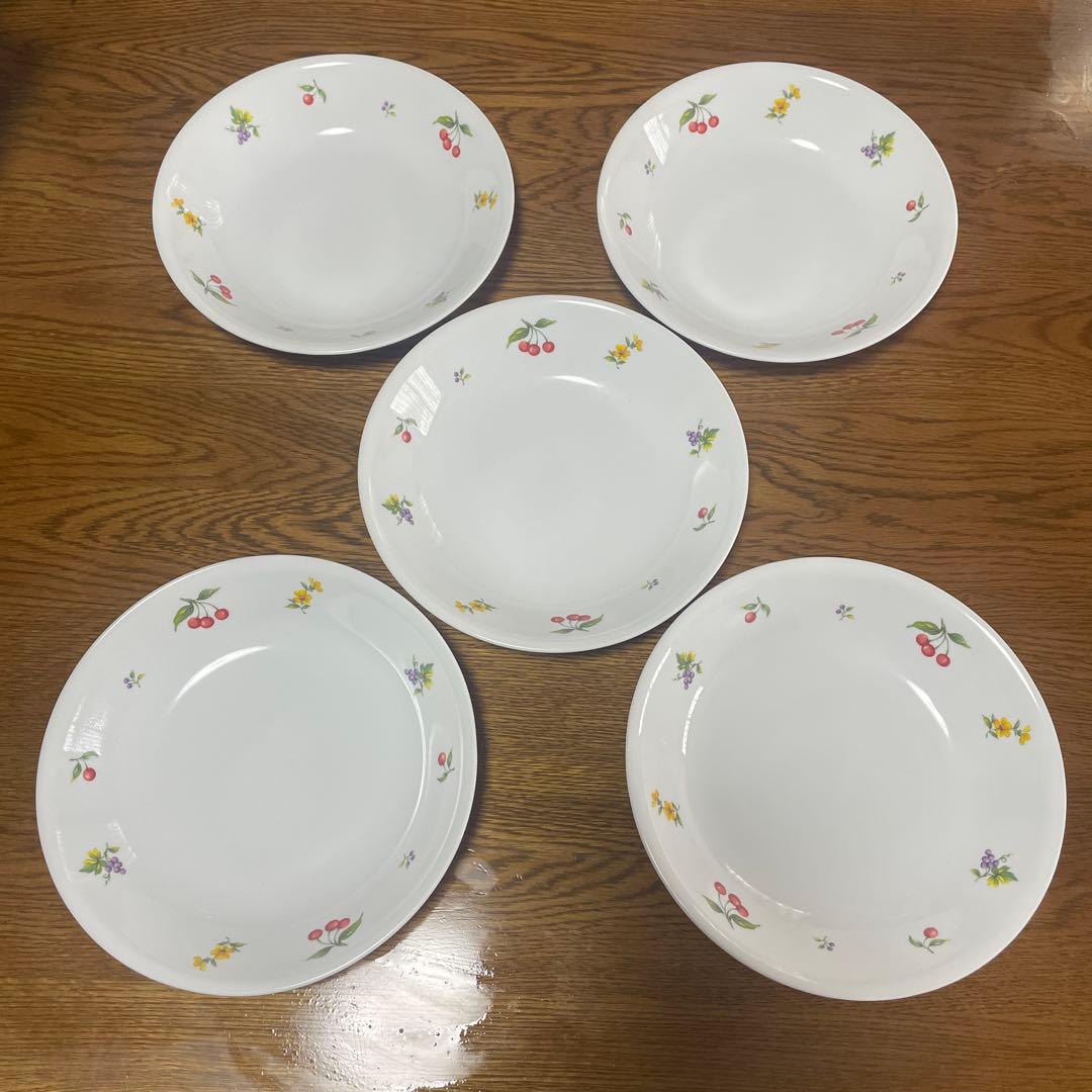 CORELLE 花とフルーツ柄 皿 10枚セット