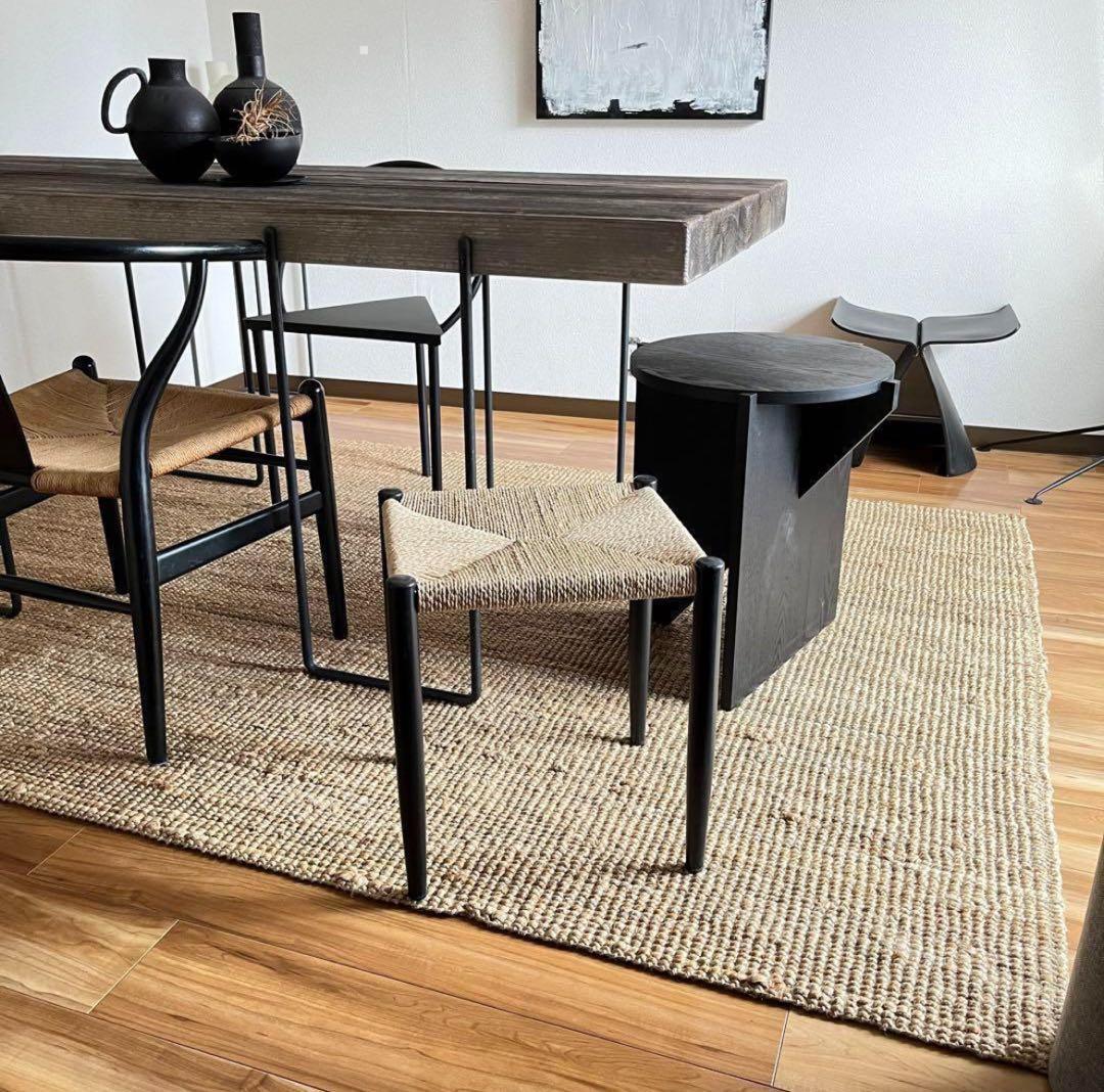 ブラック ペーパーコード ベンチ ダイニングチェア