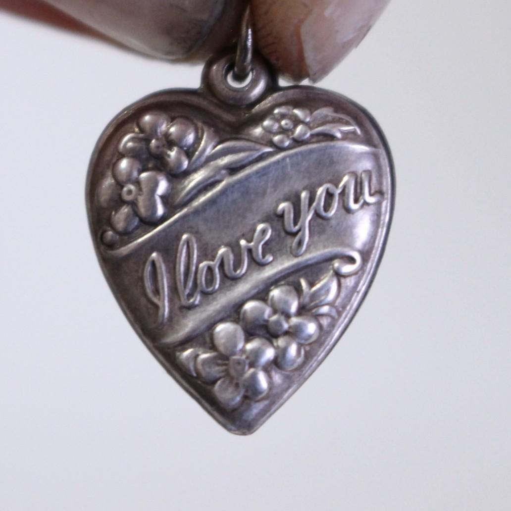 40s　スウィートハートジュエリー　　I LOVE YOU 勿忘草 大戦　古着