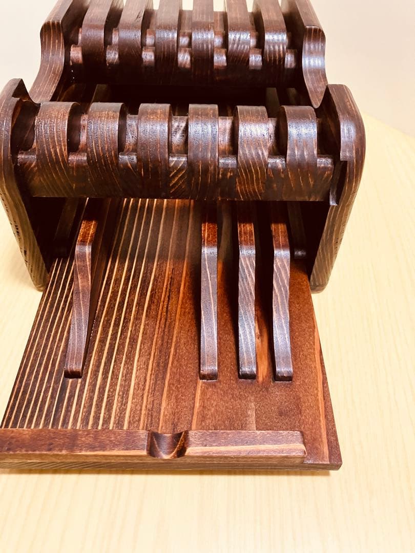 Bタイプ2段7丁置き　シザートレイ　シザースタンド　シザーケース　ハサミ皿