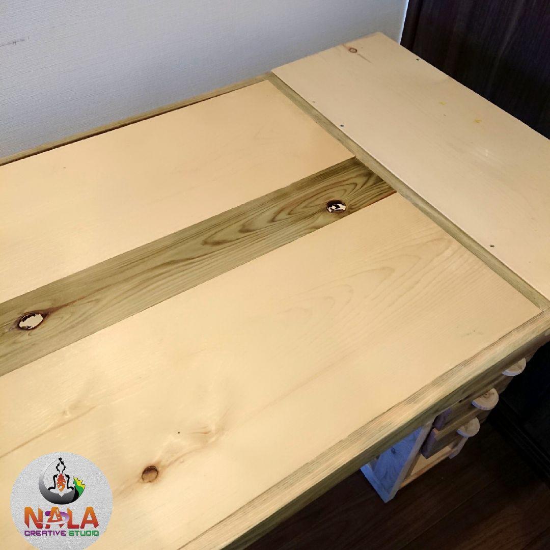 勉強机/パソコンデスク ◆セミアンティーク調◆折り畳み可能