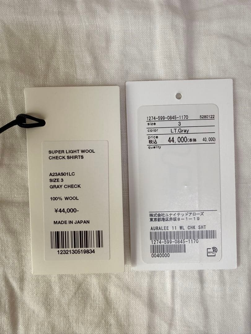 り*り様 auralee 23AW SUPER LIGHT CHECK チェック