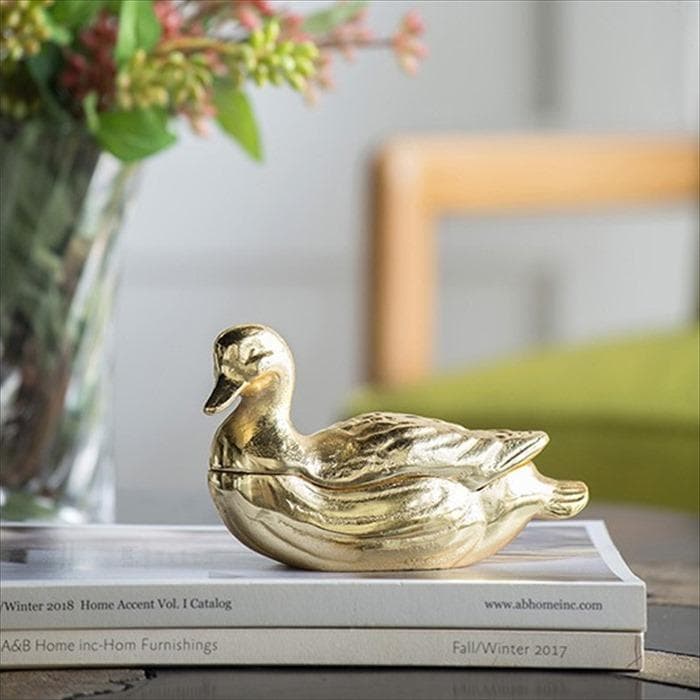 アヒル型 小物入れ アルミニウム ゴールド