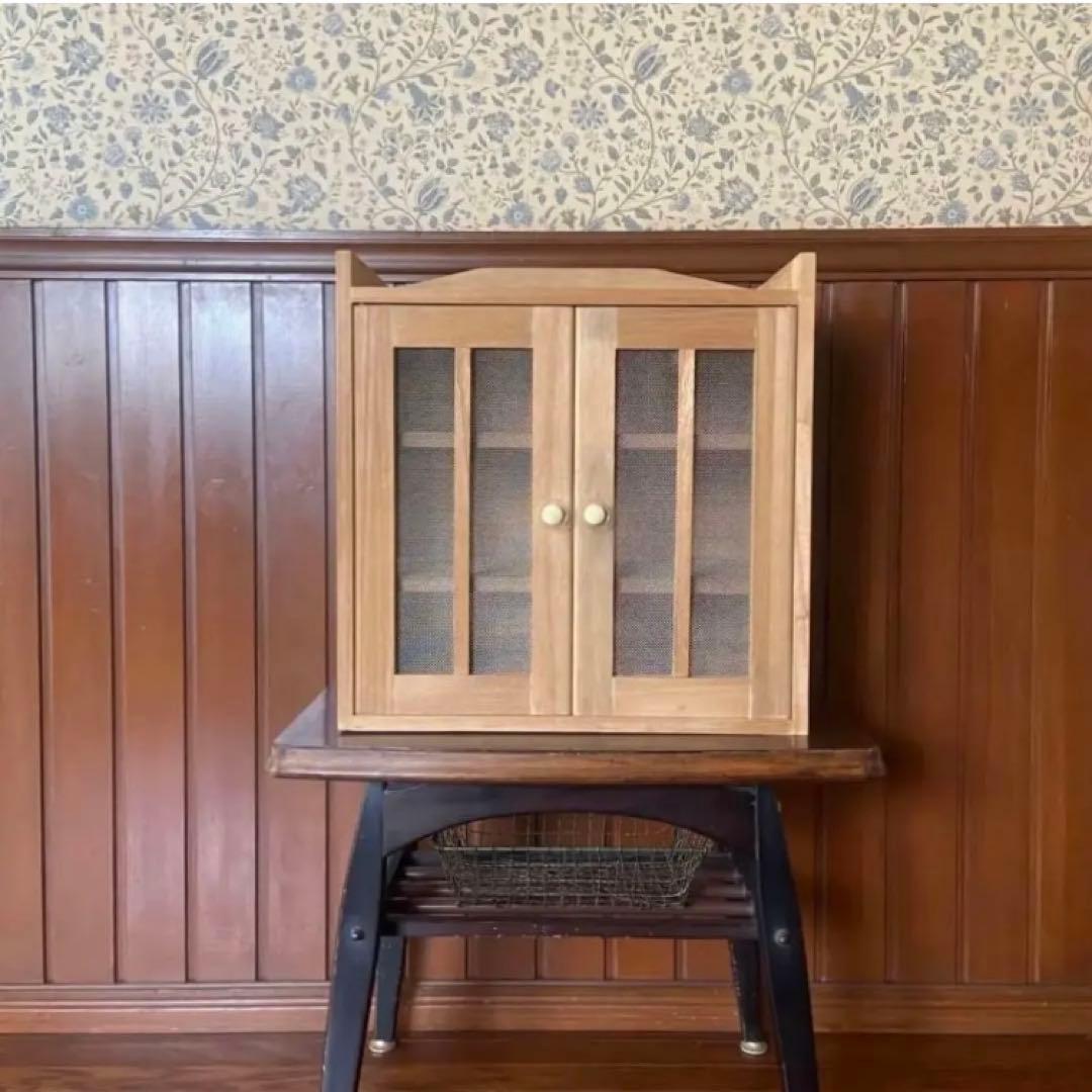 昭和レトロ　蝿帳　保管棚　小物棚　桐製　天然木　ナチュラルな生活　美品