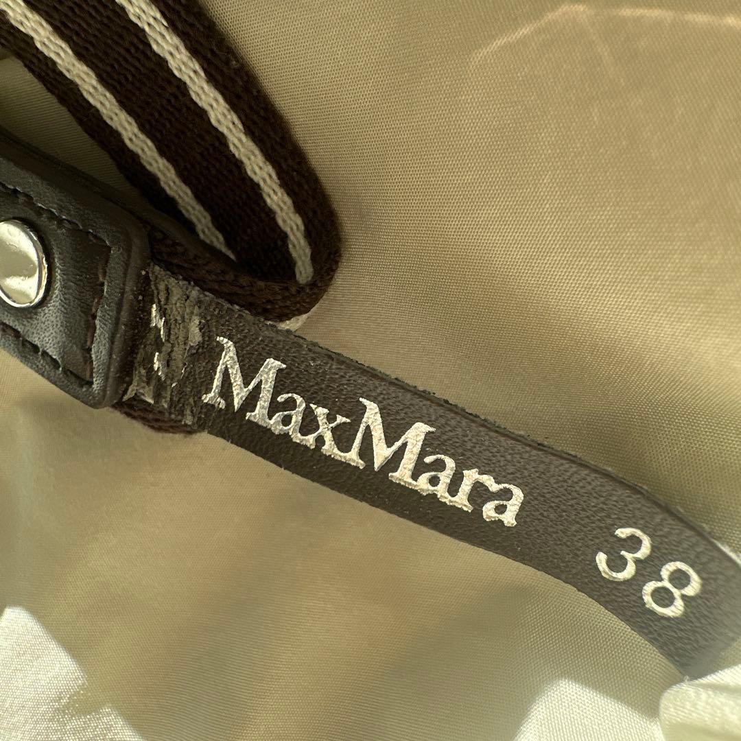 エスマックスマーラ‘SMaxMara☆フード付軽量ダウンロングベスト38ジレ薄手