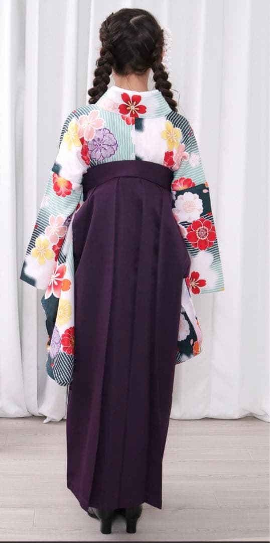 袴4点セット 簡易袴 150 髪飾りブーツ付き