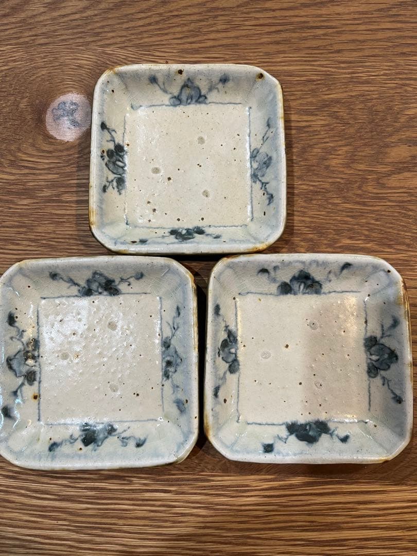 市野吉記　四角小皿3枚セット