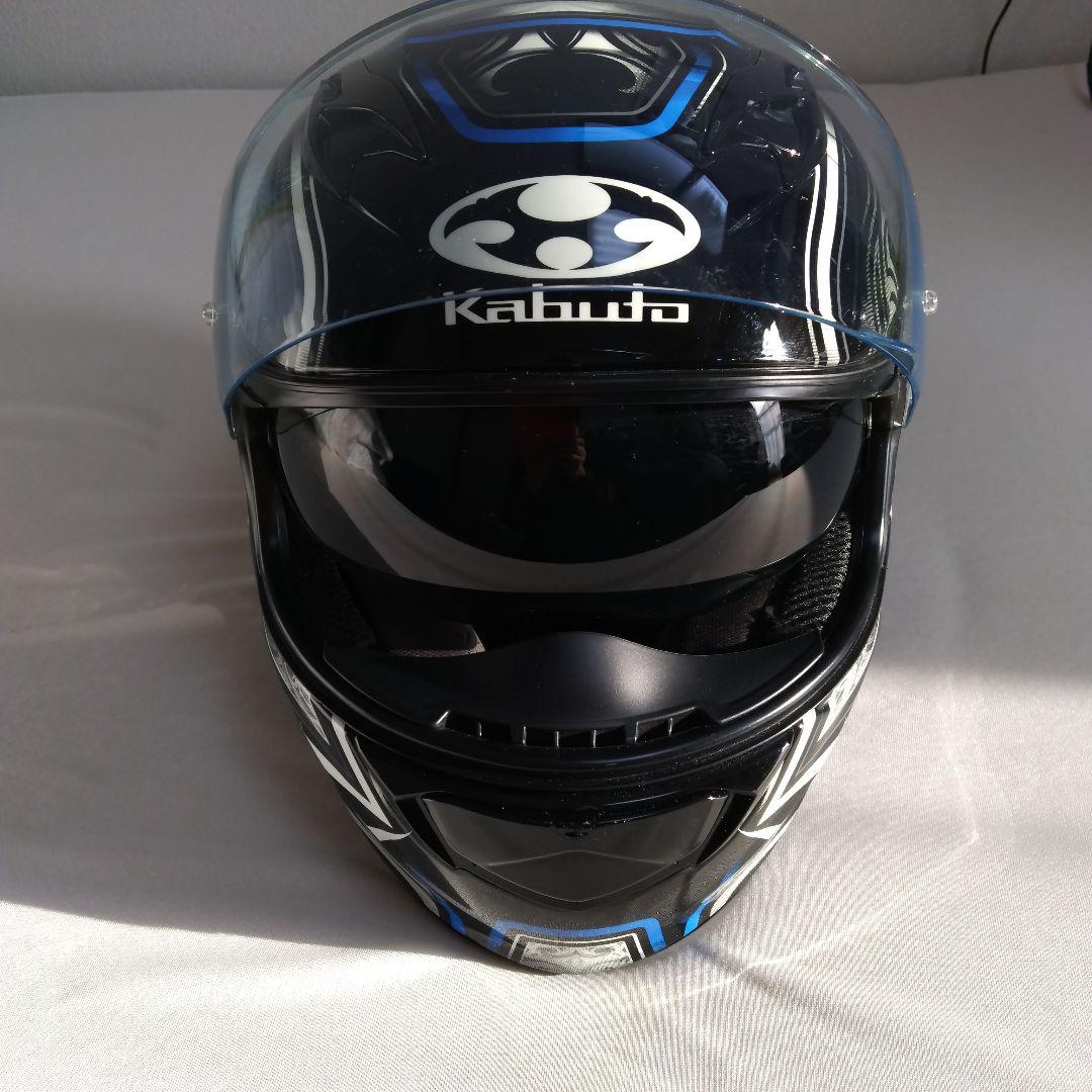 オージーケーカブト カムイ3JAGブラックブルー Sサイズ❰美品❱インカム付き
