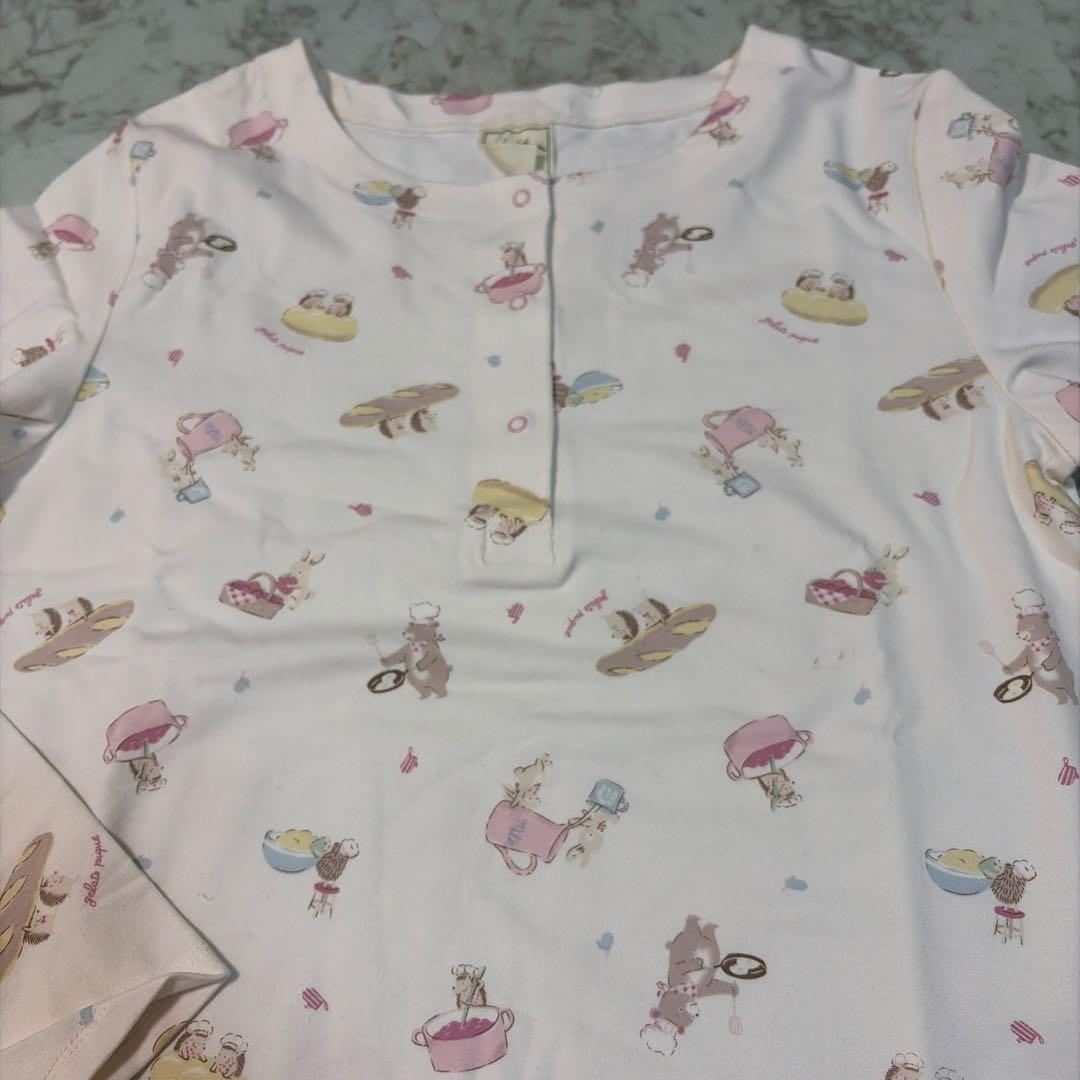 ジェラートピケ　ルームウェア長袖長ズボンセット