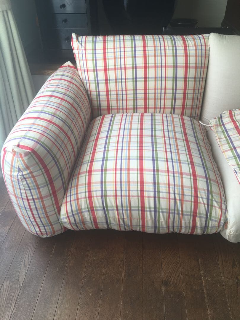 arflexマレンコ　チェック柄 1人掛けソファカバー