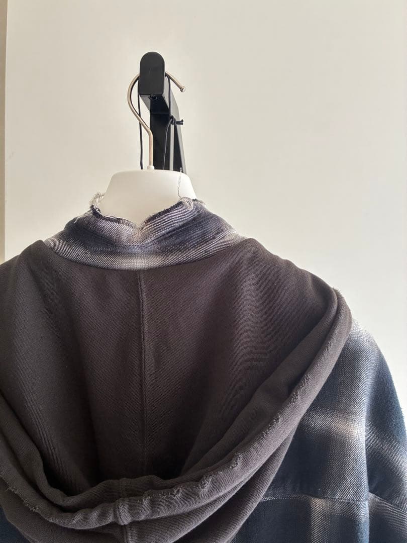 Maison MIHARA YASUHIRO フード付き チェックシャツ