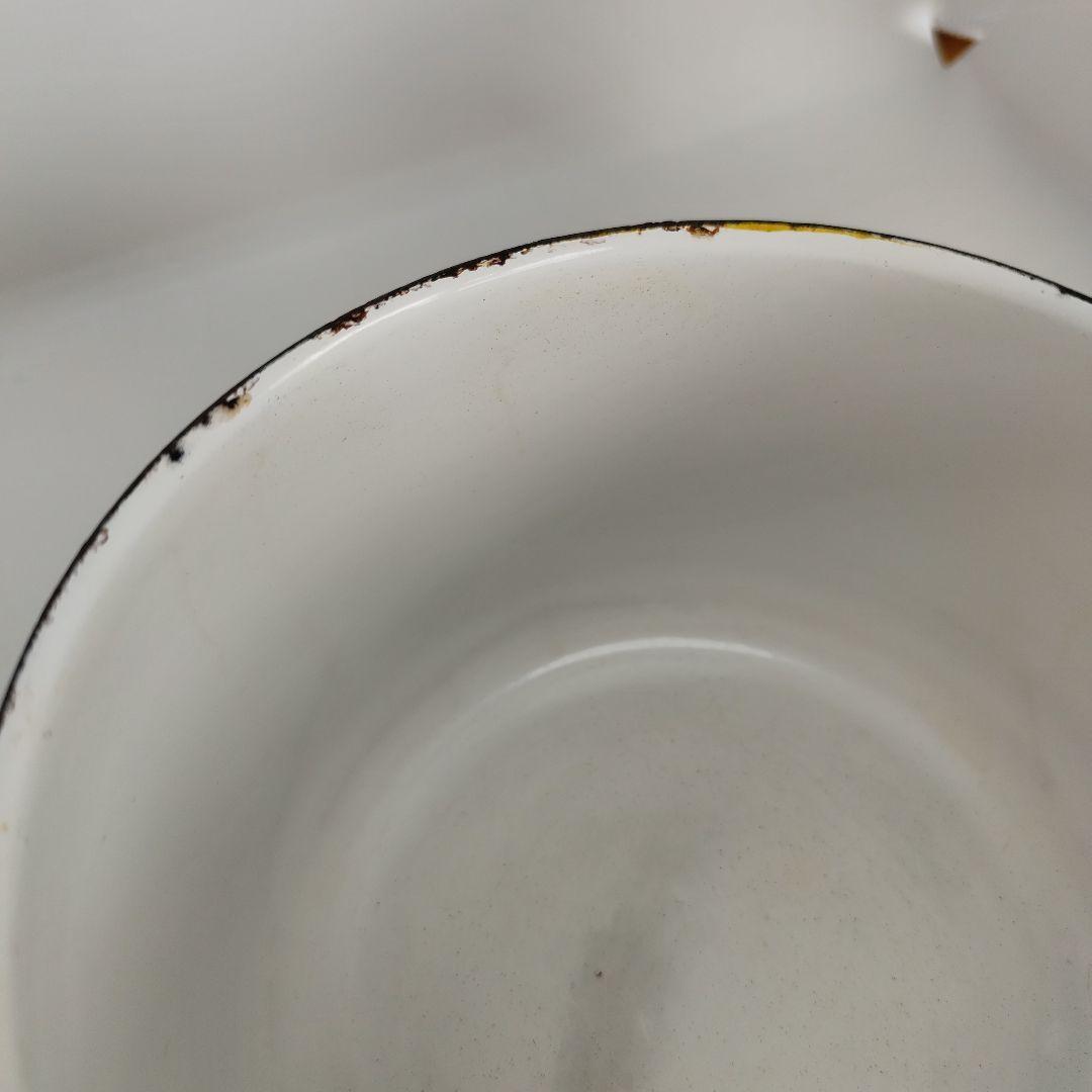 フィネル　ホーロー　ポット　アンティーク 花柄 鍋　Finel 北欧　黄色