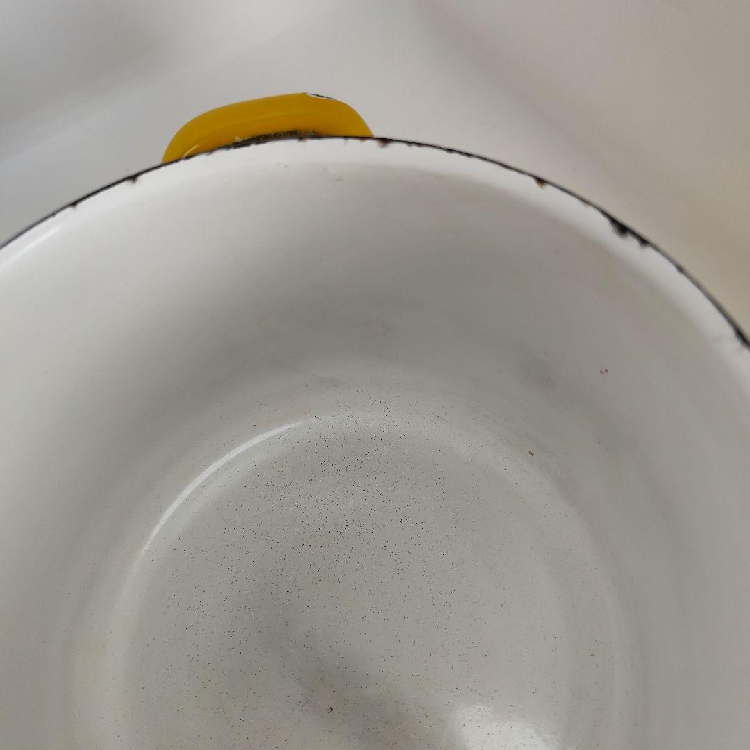 フィネル　ホーロー　ポット　アンティーク 花柄 鍋　Finel 北欧　黄色