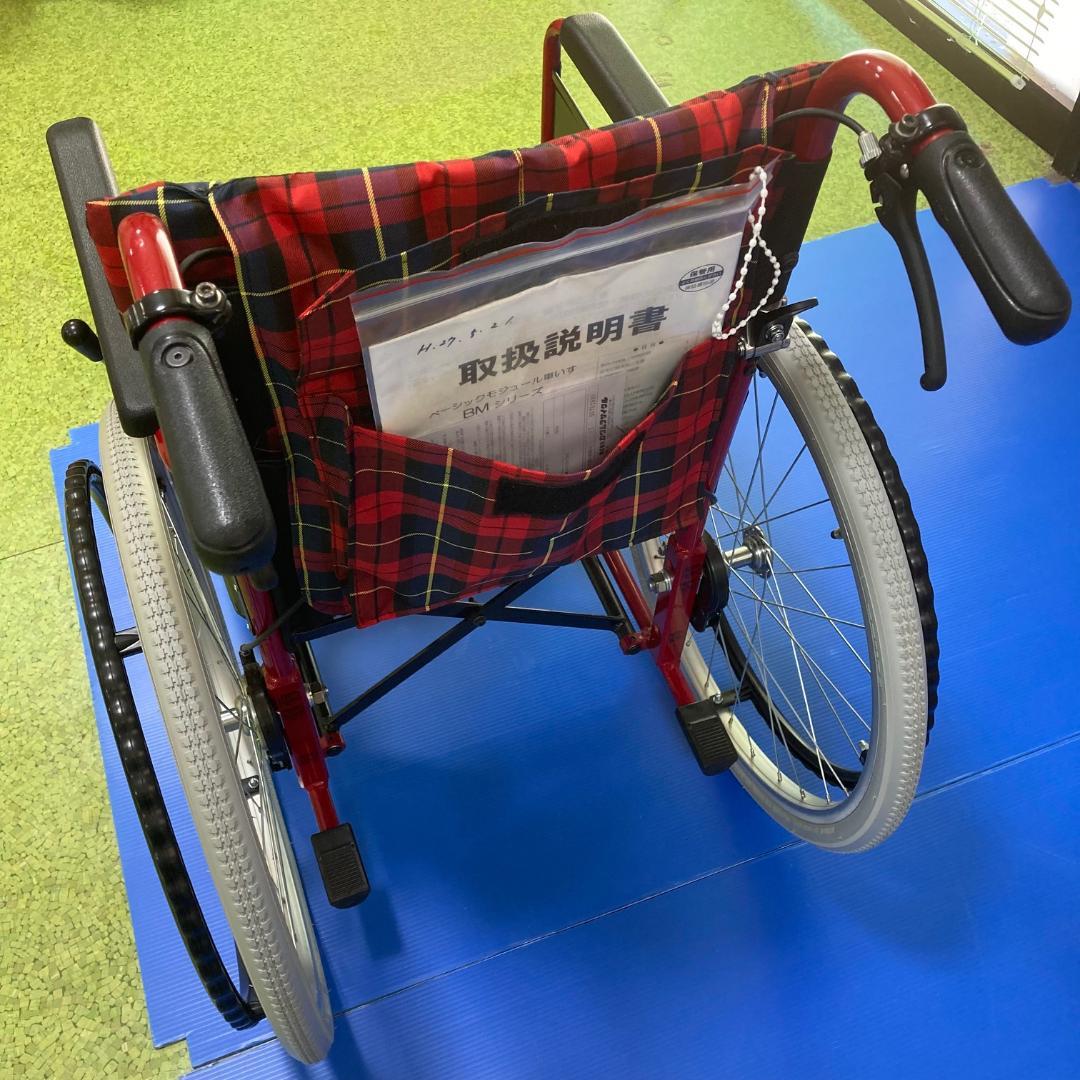 【未使用品】 カワムラサイクル 自走式 折りたたみ 車椅子 アルミ製　赤チェック