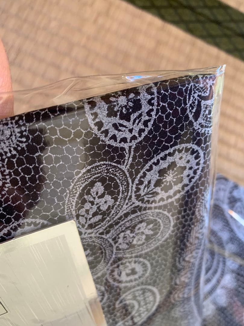  Sateen 掛け布団カバー ペイズリー柄 ブラック シルバー 光沢