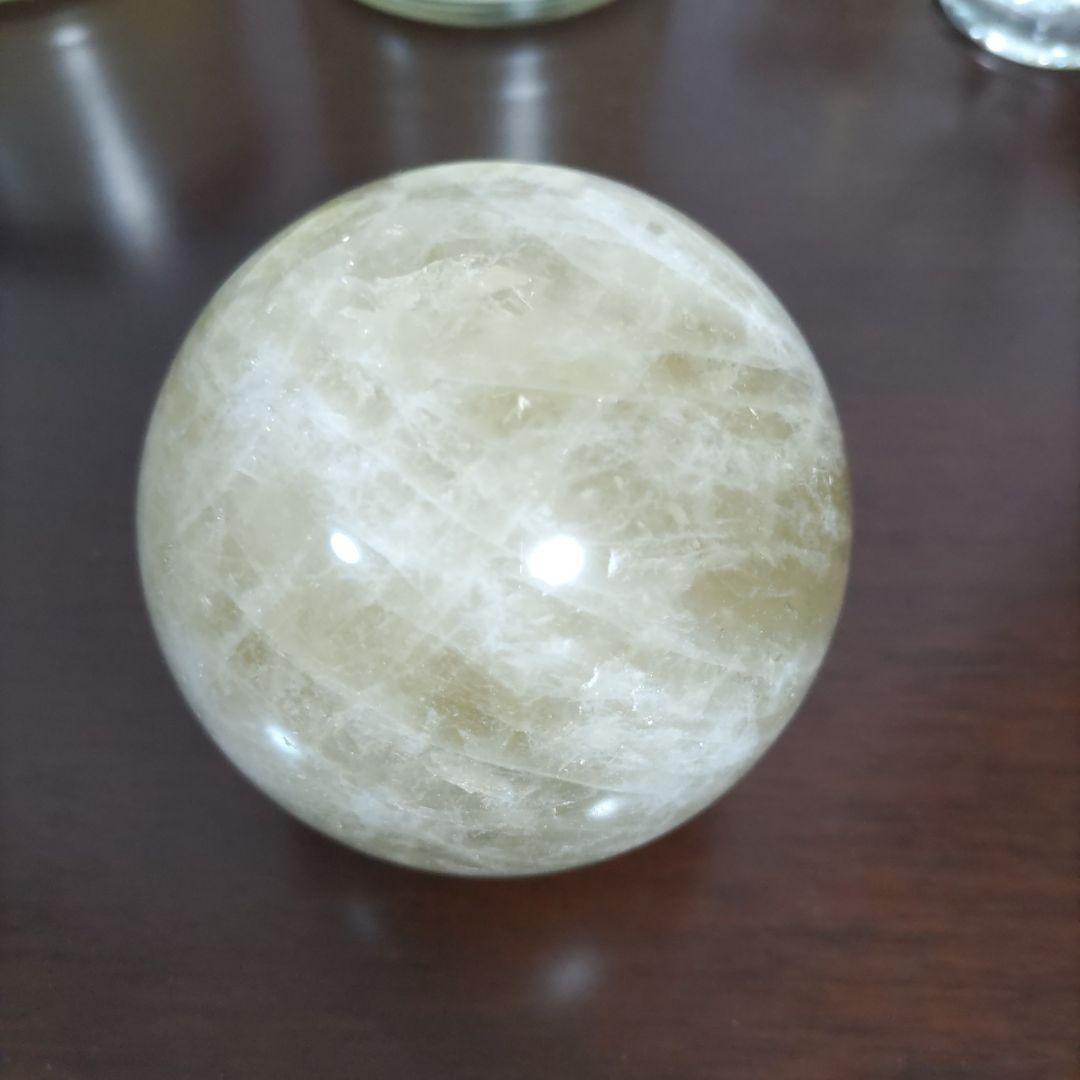 シトリン球体　台座付き　80mm