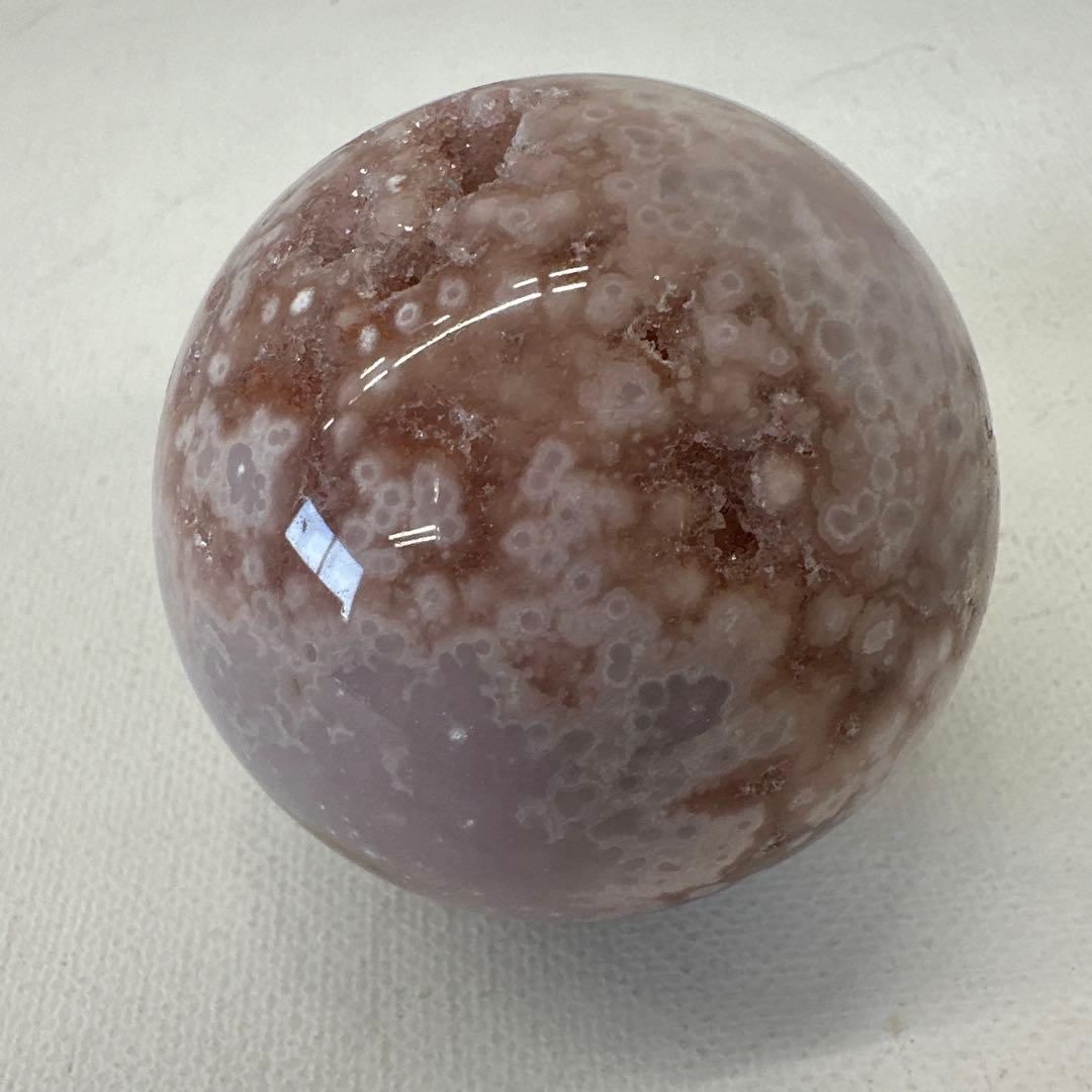 ピンクアメジスト　フラワーアゲート　笑口　ジオード　スフィア　丸玉
