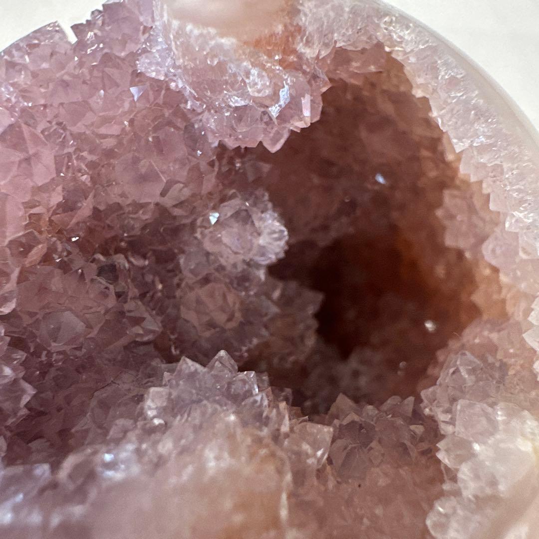 ピンクアメジスト　フラワーアゲート　笑口　ジオード　スフィア　丸玉