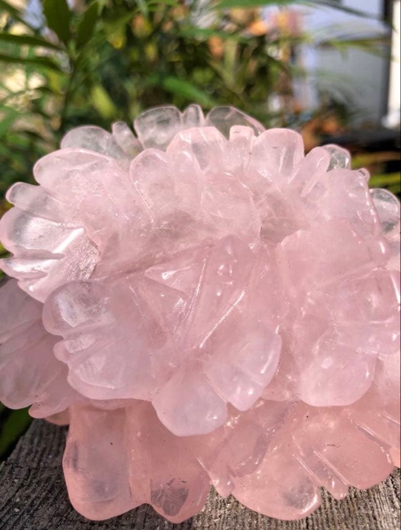 ❤️高品質　綺麗☆大きめ0.42kg 逸品　ローズクォーツ　薔薇　カービング