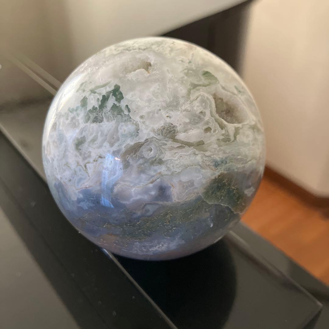 ぴぃさま専用珍！モスアゲートオーシャンジャスパーの共生　スフィア　天然石C263