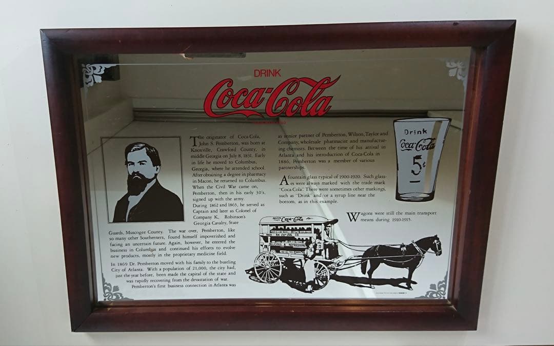 ’80年代Coca-Cola 大型パブミラー