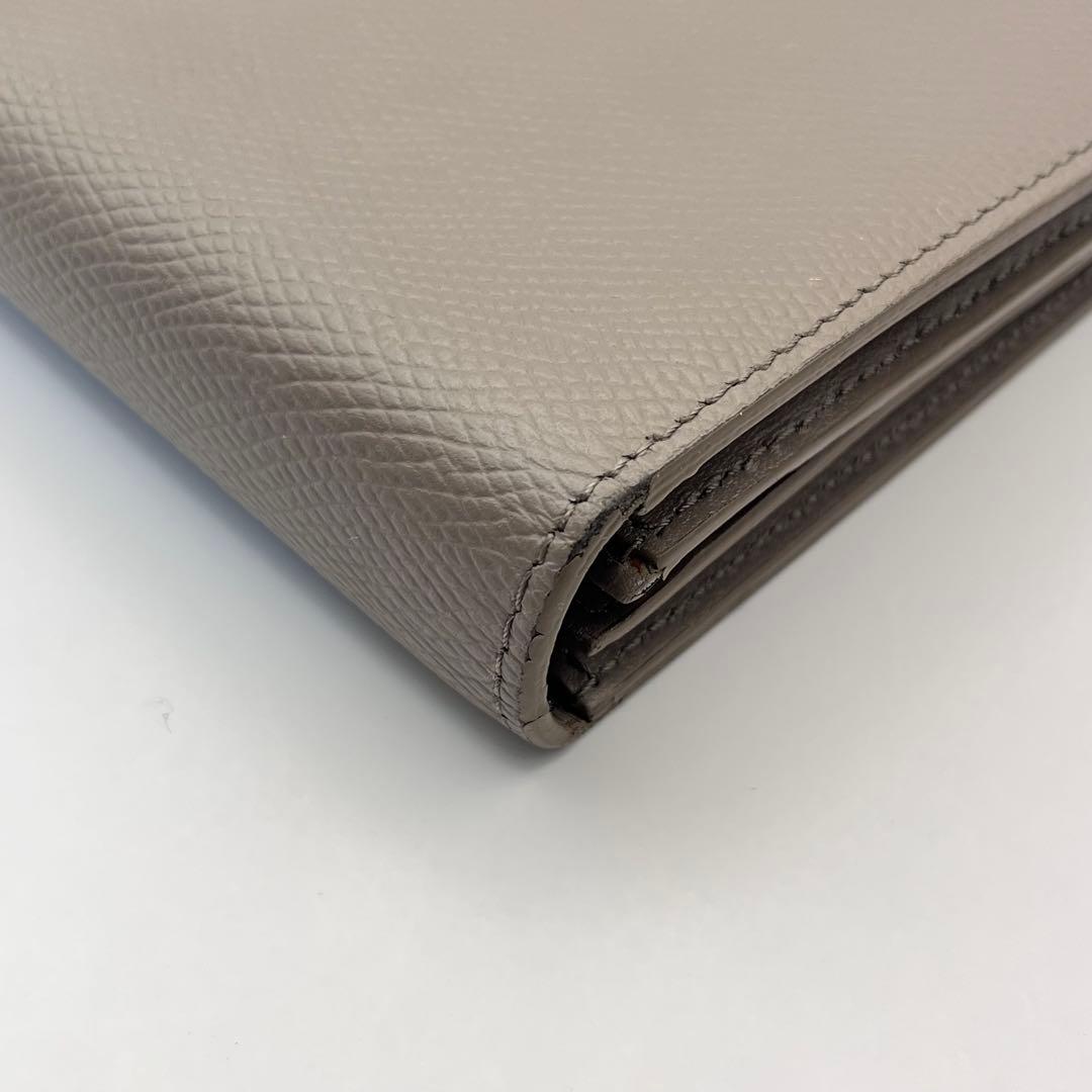 CELINE セリーヌ レザー ストラップ ラージ ウォレット グレージュ