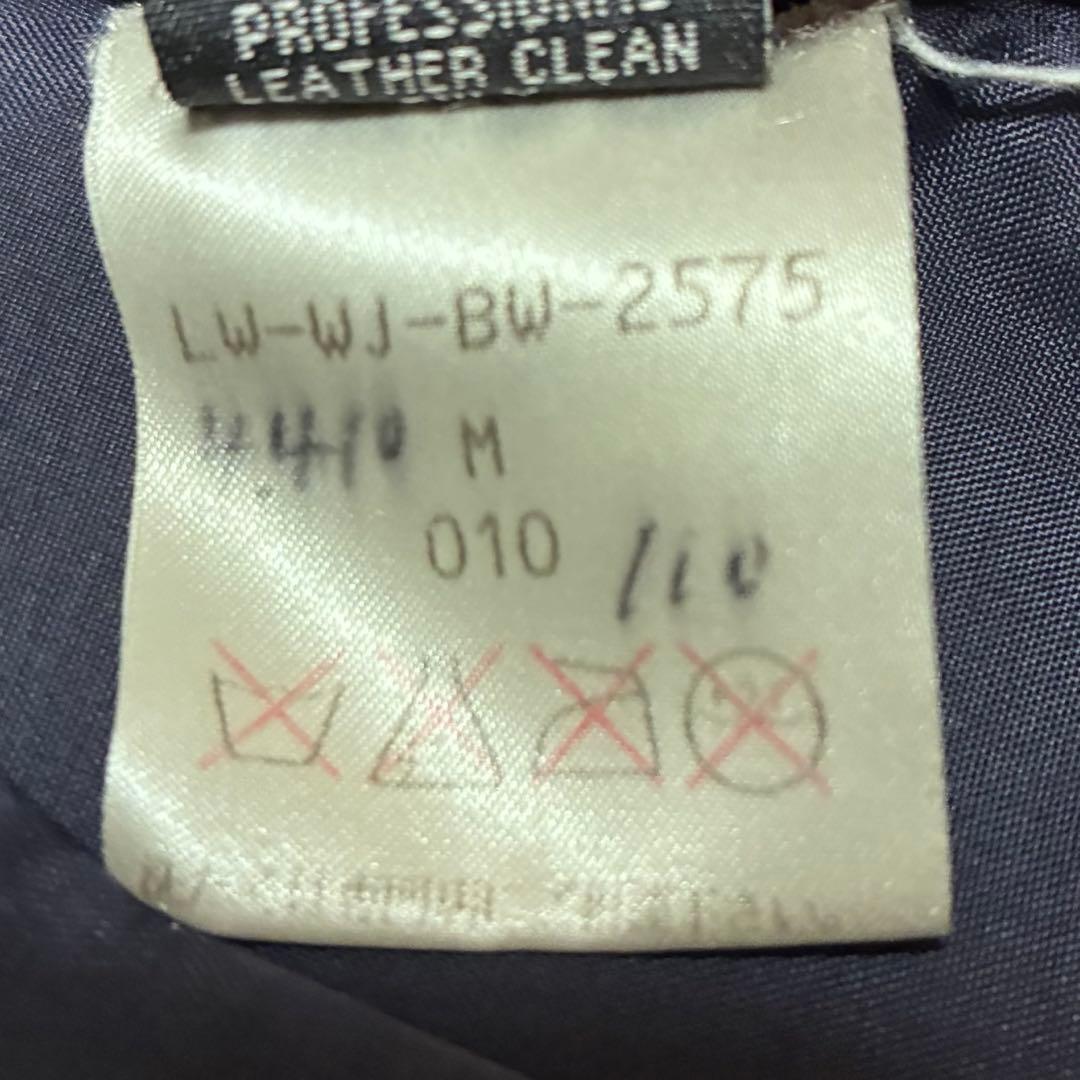 希少　ラルフローレン　レザージャケット　ネイビー　ダブル　山羊革　Mサイズ