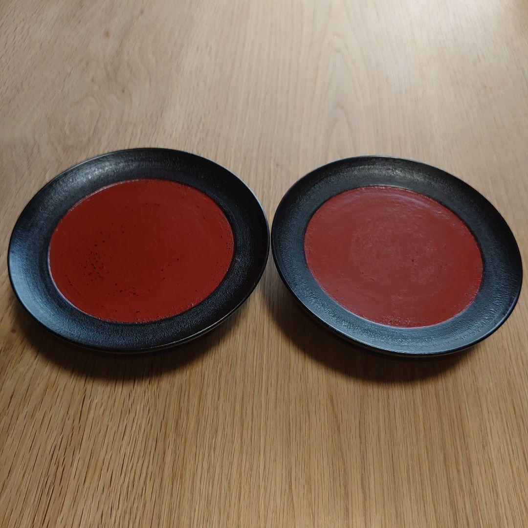 赤木明登さん　椿皿　日の丸　2客セット