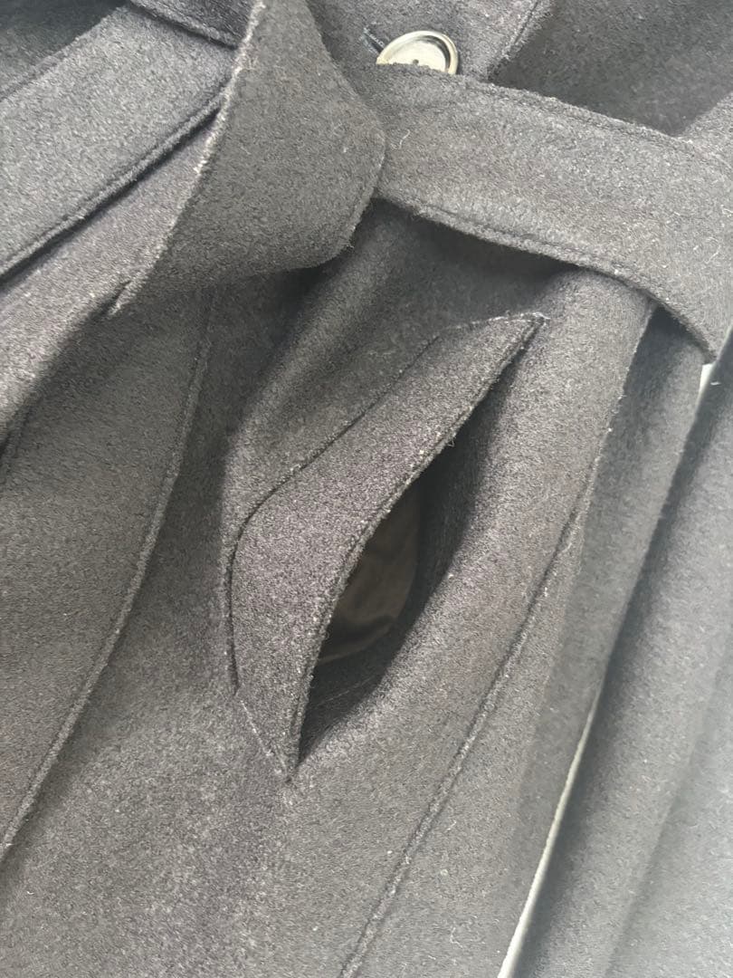 希少 23区 Moessmer ダブルチェスターコート ベルト リバー M 黒