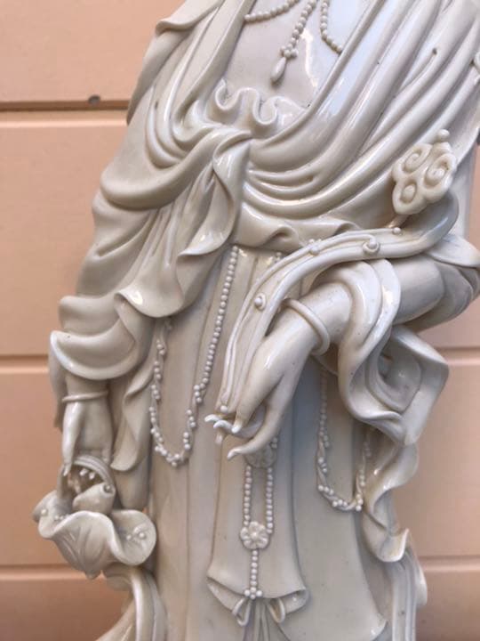 渡海观音。 德化白瓷。 清中期。中国骨董。古美術