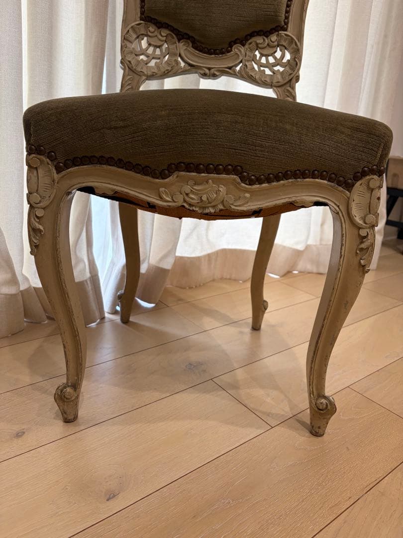 アンティーク　チェア　椅子　ヴィンテージ　猫脚　ロココ調　サロンチェア