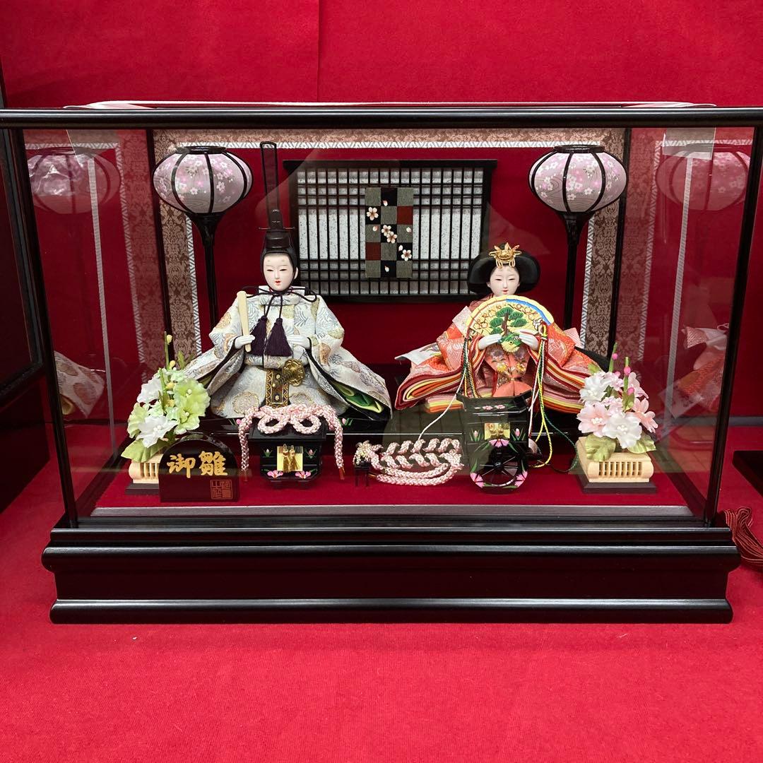 黒塗ひな人形ケース(格子付)