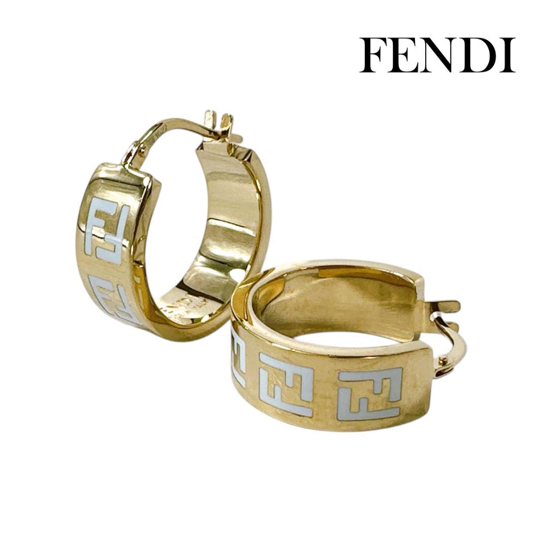 FENDI フェンディ フォーエバー FFロゴ フープ ピアス メタル ゴールド