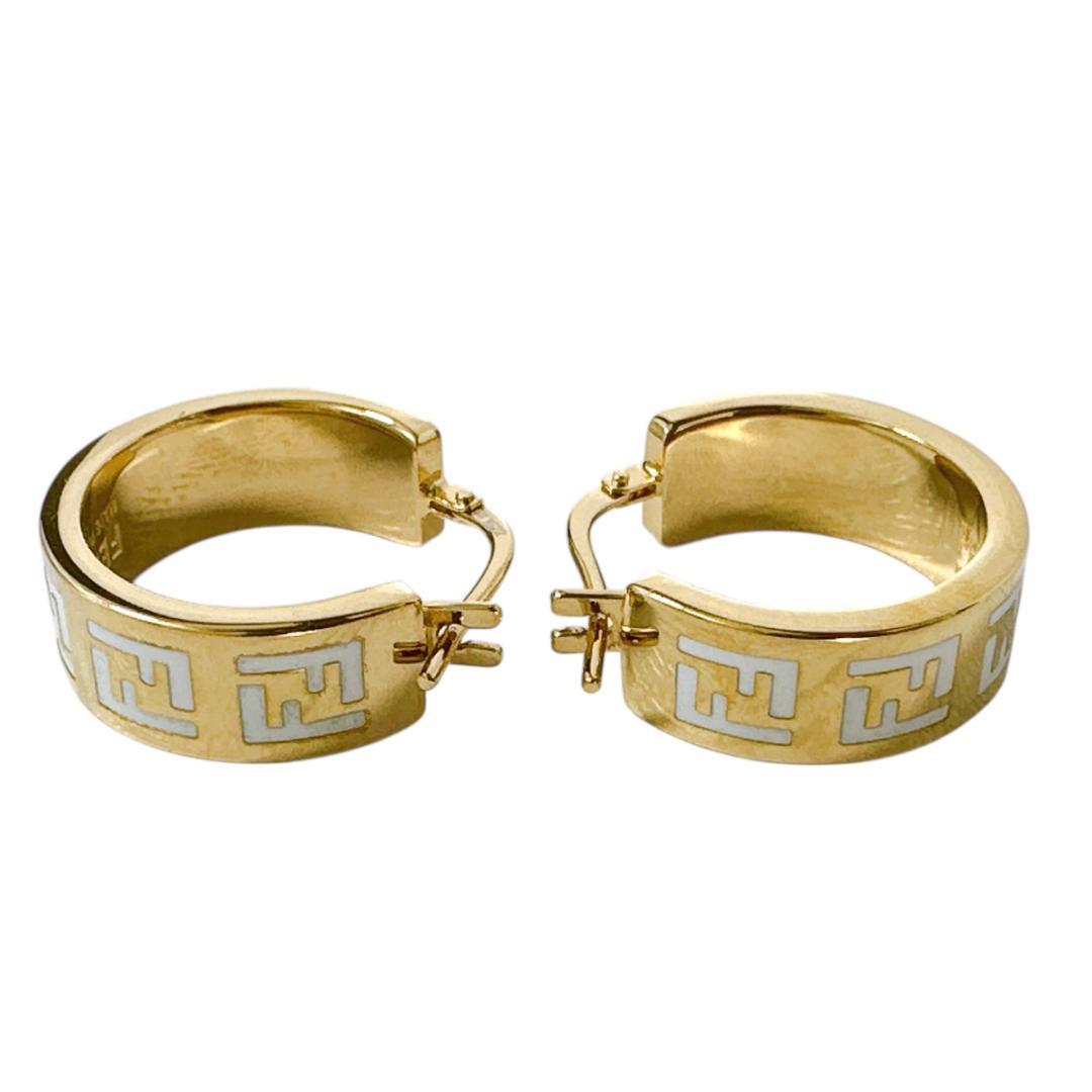 FENDI フェンディ フォーエバー FFロゴ フープ ピアス メタル ゴールド