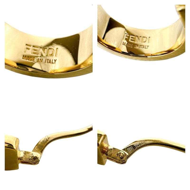 FENDI フェンディ フォーエバー FFロゴ フープ ピアス メタル ゴールド