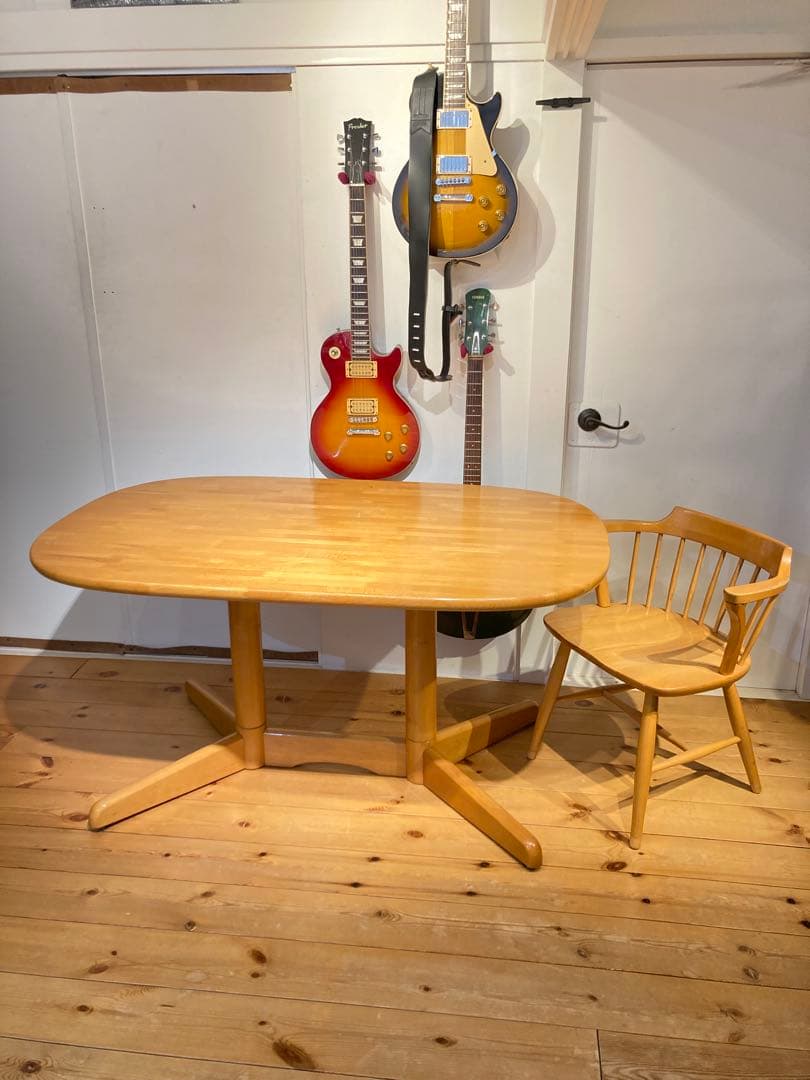 画像46枚 ビンテージ キツツキ ナチュラルダイニングテーブル 飛騨産業 飛騨家