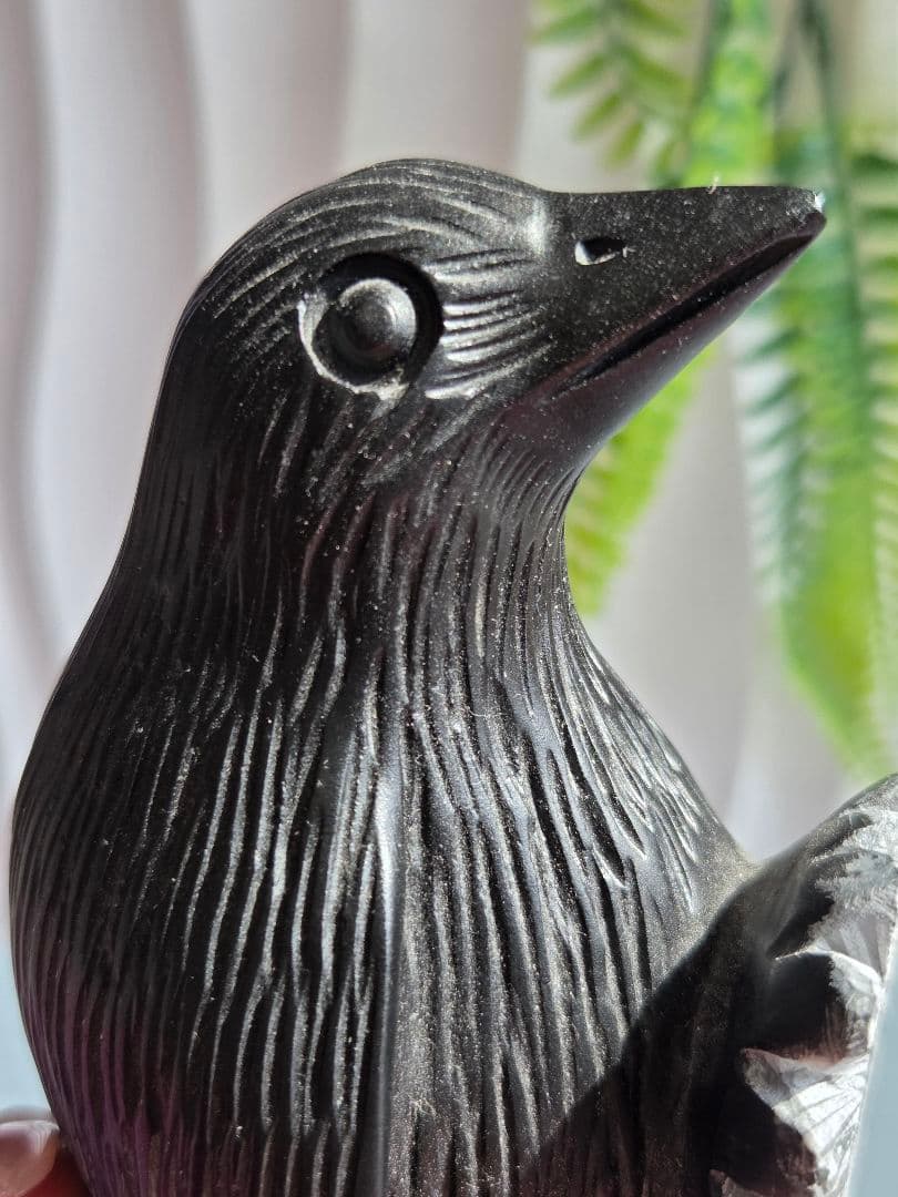 菊花石ペンギン置物