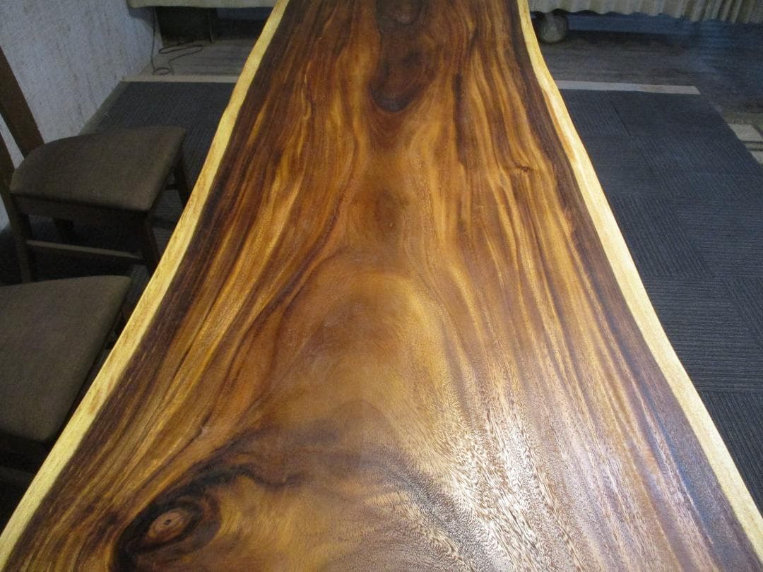 ＃1564■　モンキーポッド　テーブル　ローテーブル　ダイニング　座卓　一枚板