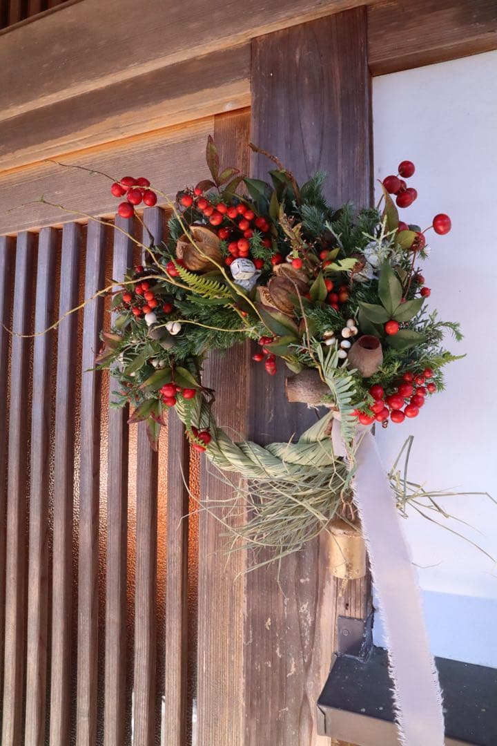和のクリスマスリース*↟⍋*↟注連縄飾り しめ縄リース(大きなサイズ)