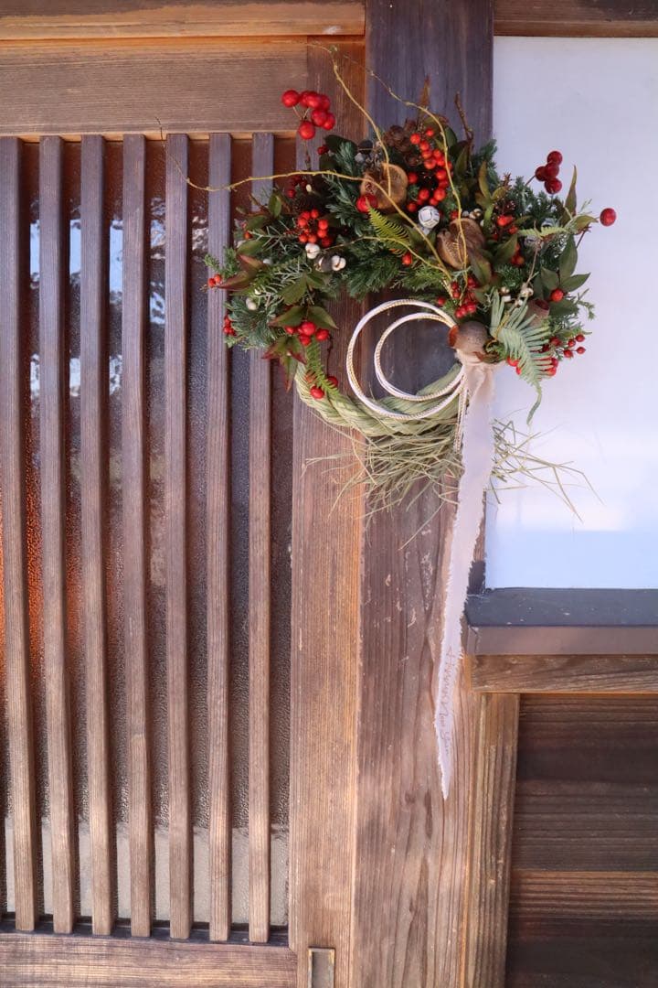 和のクリスマスリース*↟⍋*↟注連縄飾り しめ縄リース(大きなサイズ)