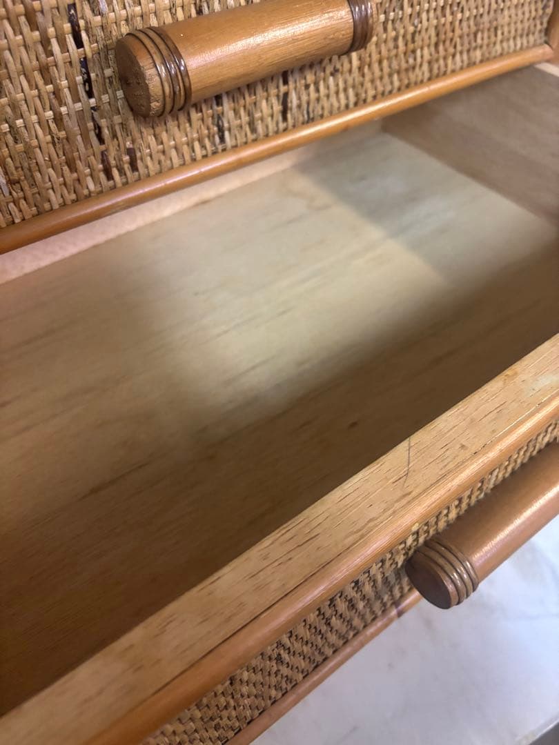 藤ラタン　チェスト　6段引き出し　カゴ収納家具　箪笥　整理棚