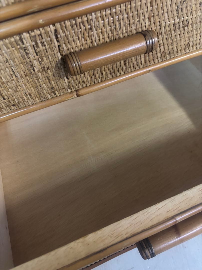 藤ラタン　チェスト　6段引き出し　カゴ収納家具　箪笥　整理棚
