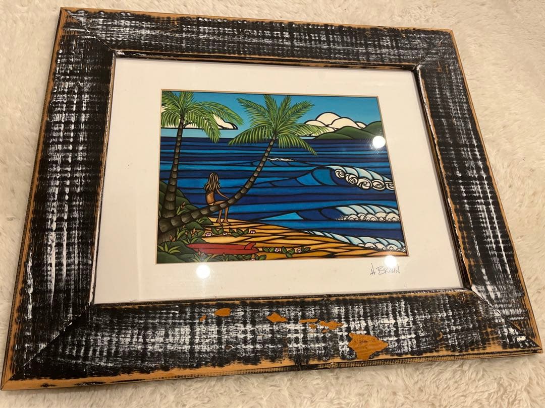 ヘザーブラウン　アート　絵　純正額付き　③