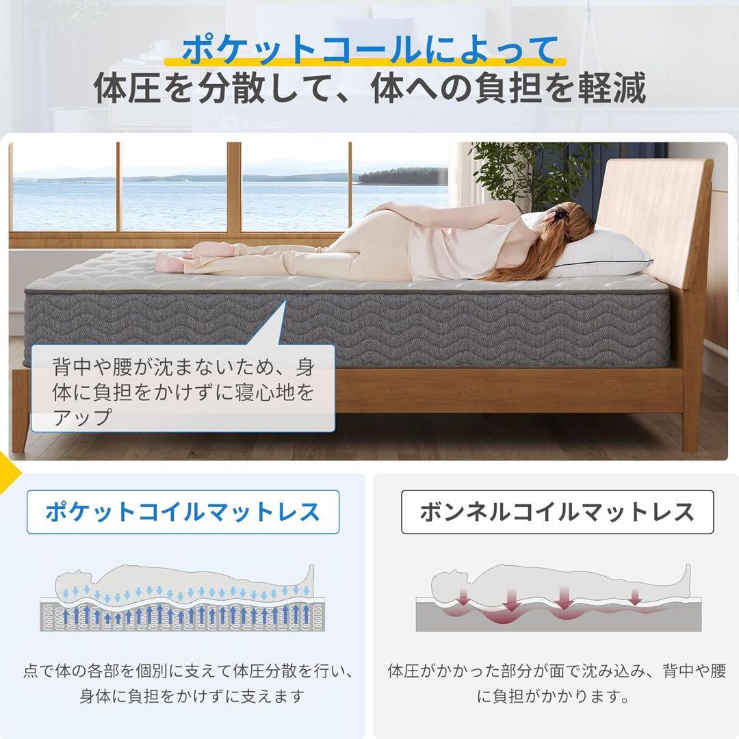 マットレス セミダブル 極厚20cm 高反発 ベッドマットレス