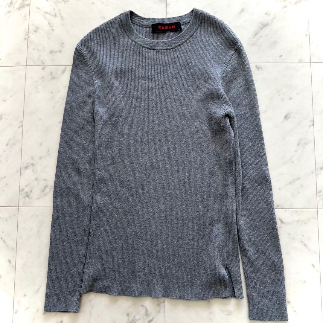 美品キャバン トゥモローランド コットンカシミヤ リブクルーネックプルオーバー