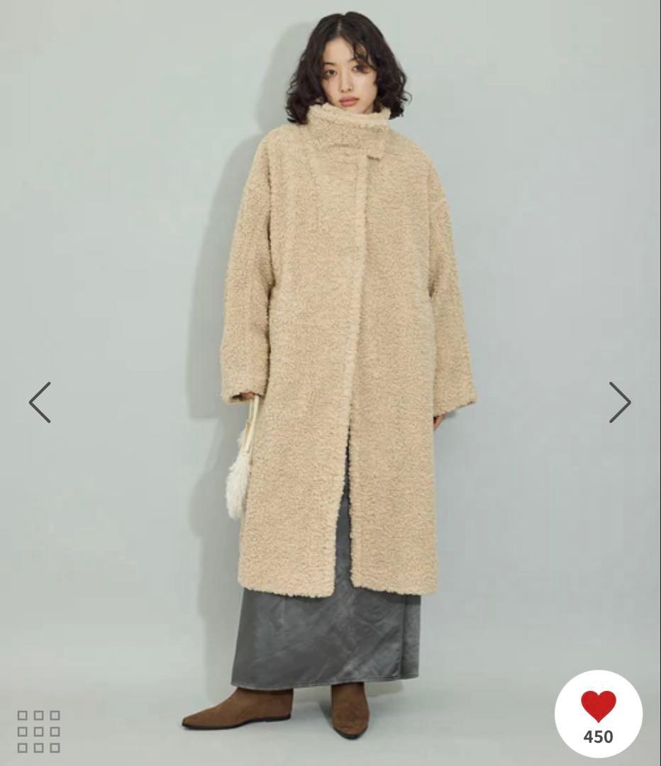 スタンドカラーボアコート アダムエロペ コート アウター